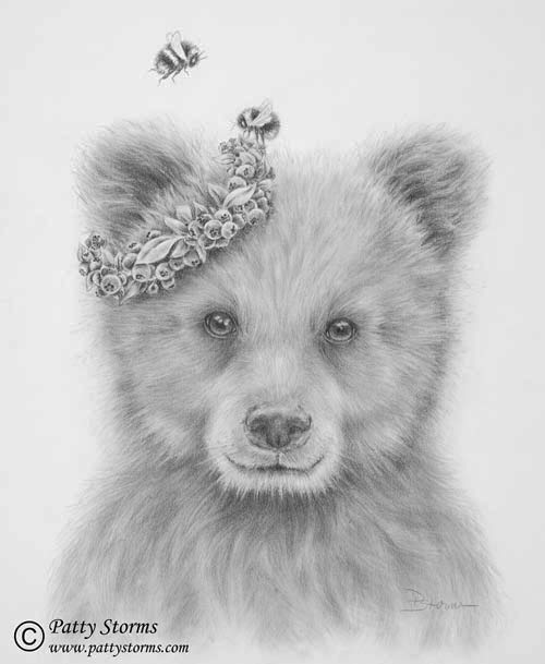 Blueberry Bear Cub (for Anna), pencil drawing